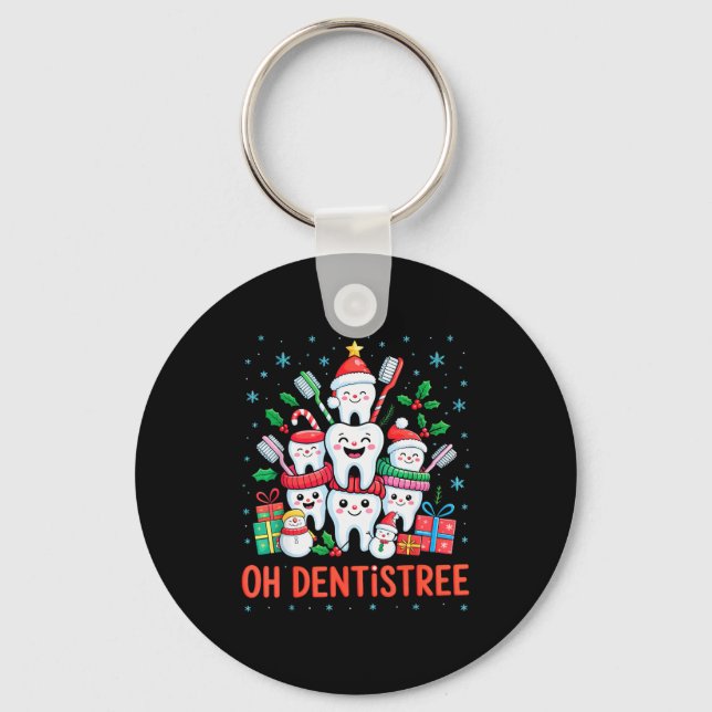 Funny Christmas Dentist Xmas Dental Oh Dentistree  Key Ring (Front)