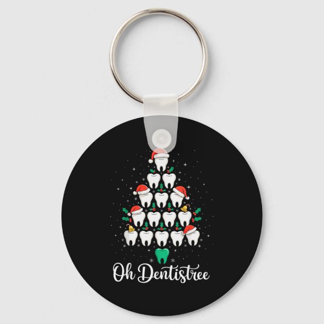 Funny Christmas Dentist Xmas Dental Oh Dentistree  Key Ring (Front)