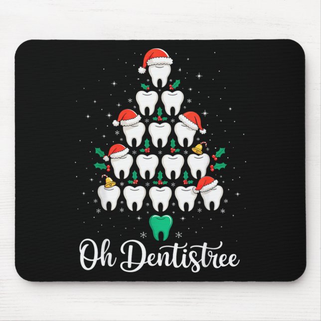 Funny Christmas Dentist Xmas Dental Oh Dentistree  Mouse Mat (Front)