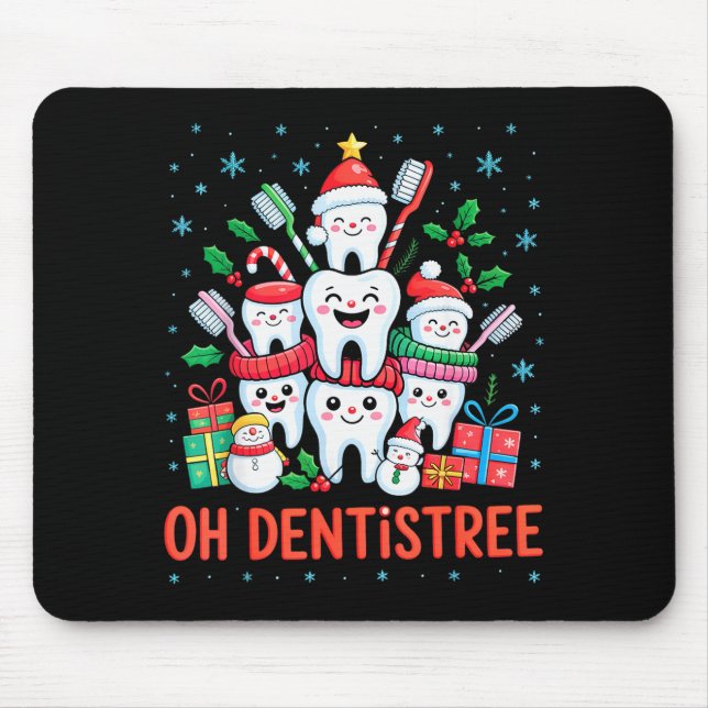 Funny Christmas Dentist Xmas Dental Oh Dentistree  Mouse Mat (Front)
