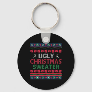 Funny Christmas Design Ugly Xmas Sweater Party Men Key Ring
