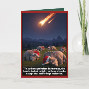 Funny Christmas dinosaur Card