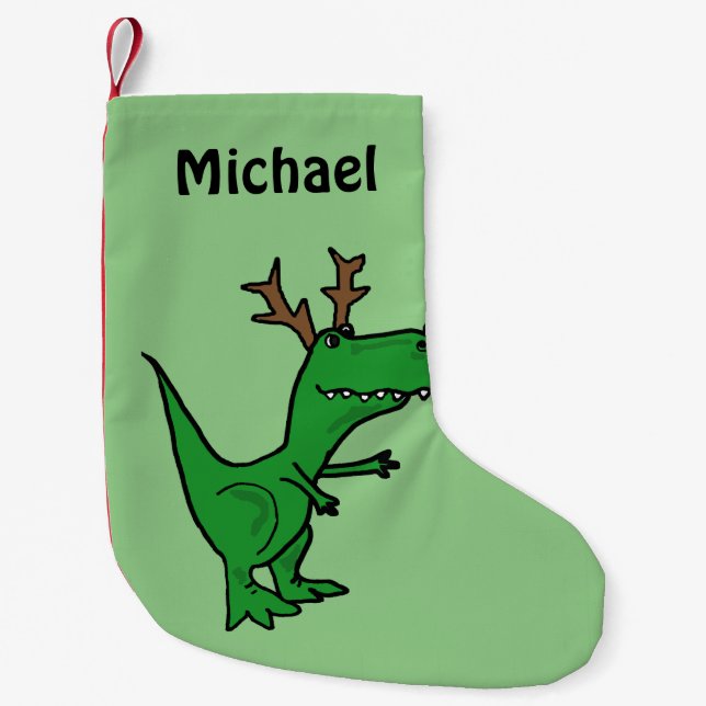 Funny Christmas Dinosaur Stocking (Front)