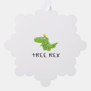 Funny Christmas Dinosaur Tree Rex 4 Decoration Card