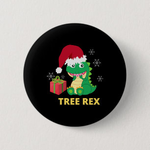 Funny Christmas Dinosaur Tree Rex 6 Cm Round Badge