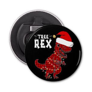 Funny Christmas Dinosaur Tree Rex Bottle Opener