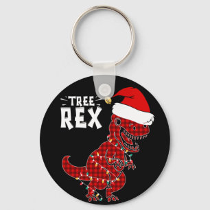 Funny Christmas Dinosaur Tree Rex Keychain