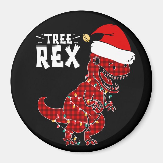 Funny Christmas Dinosaur Tree Rex Magnet (Front)