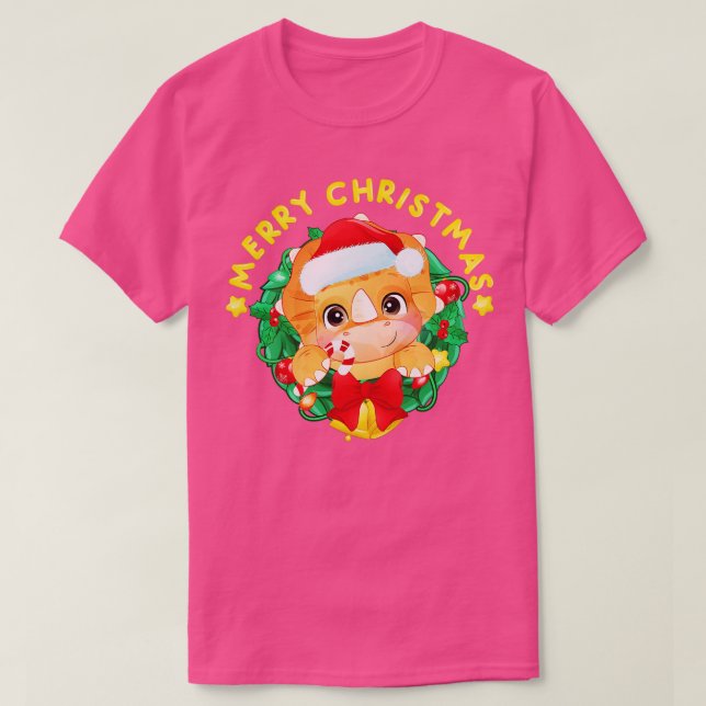 Funny Christmas Dinosaur Tree Rex  T-Shirt (Design Front)