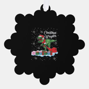 Funny Christmas Dinosaur Wraptor Velociraptor Tree Decoration Card