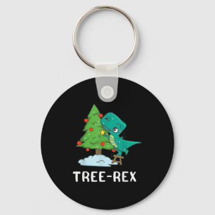 Funny Christmas Dinosaurs Christmas Tree Rex Cute  Key Ring