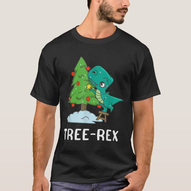 Funny Christmas Dinosaurs Christmas Tree Rex Cute  T-Shirt (Front)