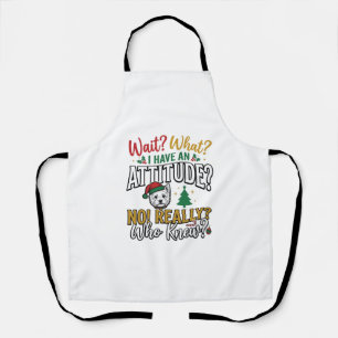 Funny Christmas Dog Attitude Quote Vintage Shirt D Apron