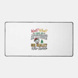 Funny Christmas Dog Attitude Quote Vintage Shirt D Desk Mat