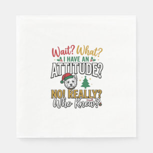 Funny Christmas Dog Attitude Quote Vintage Shirt D Napkin