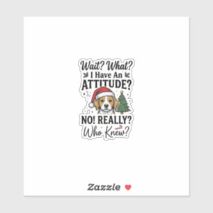 Funny Christmas Dog Attitude Vintage Engraving Shi