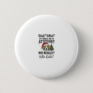 Funny Christmas Dog Attitude Vintage Engraving Shi 6 Cm Round Badge