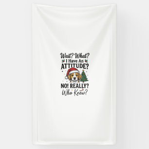 Funny Christmas Dog Attitude Vintage Engraving Shi Banner