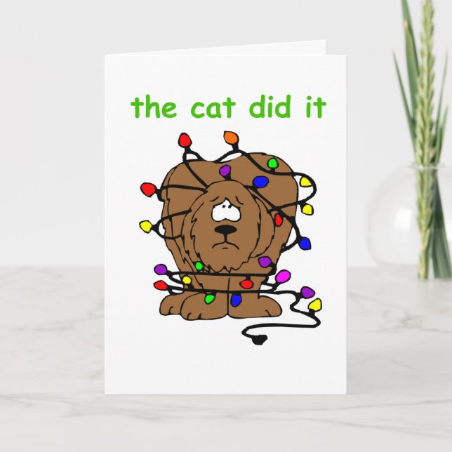 Funny Christmas Dog Cat Pets Holiday Xmas Cards (Front)