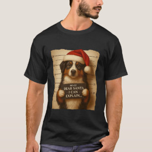 Funny Christmas Dog - Cute Australian Shepherd San T-Shirt