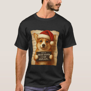 Funny Christmas Dog - Cute Pembroke Welsh Corgi Sa T-Shirt