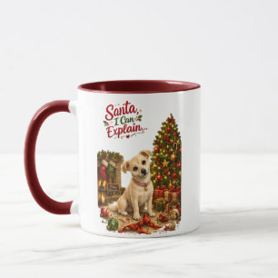 Funny Christmas Dog Illustration Mug