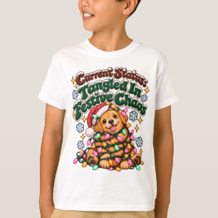 Funny Christmas Dog Lights Sarcastic Winter T-Shirt
