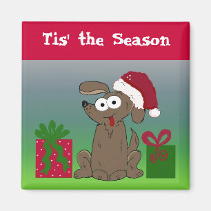 Funny Christmas Dog Magnet
