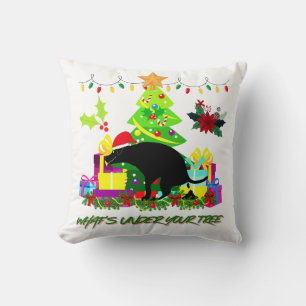 Funny Christmas Dog Pooping Under the Tree Cushion