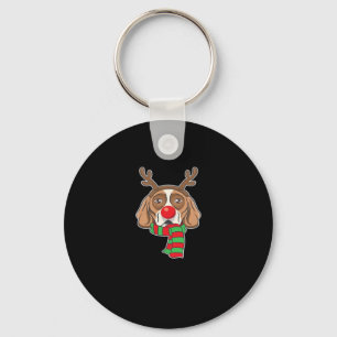 Funny Christmas Dog Xmas Reindeer Beagle Holiday G Key Ring