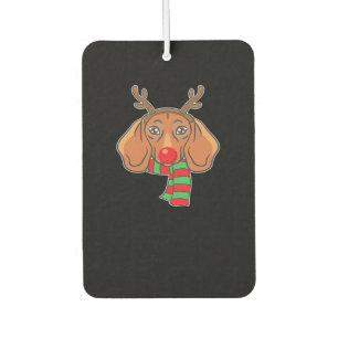 Funny Christmas Dog Xmas Reindeer Dachshund Holida Car Air Freshener