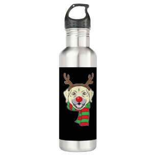 Funny Christmas Dog Xmas Reindeer Labrador Holiday 710 Ml Water Bottle