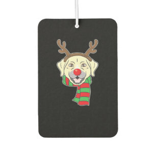 Funny Christmas Dog Xmas Reindeer Labrador Holiday Car Air Freshener