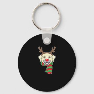 Funny Christmas Dog Xmas Reindeer Labrador Holiday Key Ring