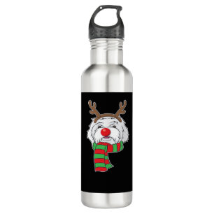 Funny Christmas Dog Xmas Reindeer Maltese Dog Holi 710 Ml Water Bottle
