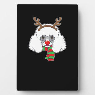 Funny Christmas Dog Xmas Reindeer Poodle Holiday S Plaque