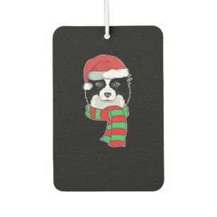 Funny Christmas Dog Xmas Santa Border Collie Holid Car Air Freshener