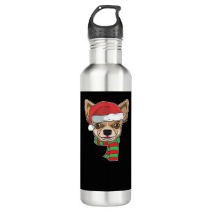 Funny Christmas Dog Xmas Santa Chihuahua Holiday G 710 Ml Water Bottle
