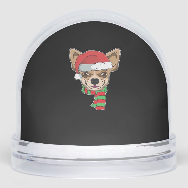 Funny Christmas Dog Xmas Santa Chihuahua Holiday G Snowglobe (Front)