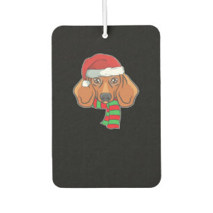 Funny Christmas Dog Xmas Santa Dachshund Holiday G Car Air Freshener