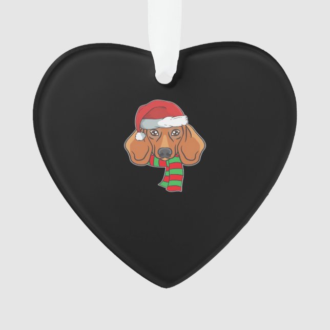 Funny Christmas Dog Xmas Santa Dachshund Holiday G Ornament (Front)