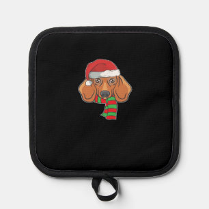 Funny Christmas Dog Xmas Santa Dachshund Holiday G Pot Holder