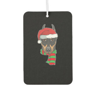 Funny Christmas Dog Xmas Santa Doberman Holiday Gi Car Air Freshener