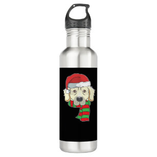 Funny Christmas Dog Xmas Santa Golden Retriever Ho 710 Ml Water Bottle