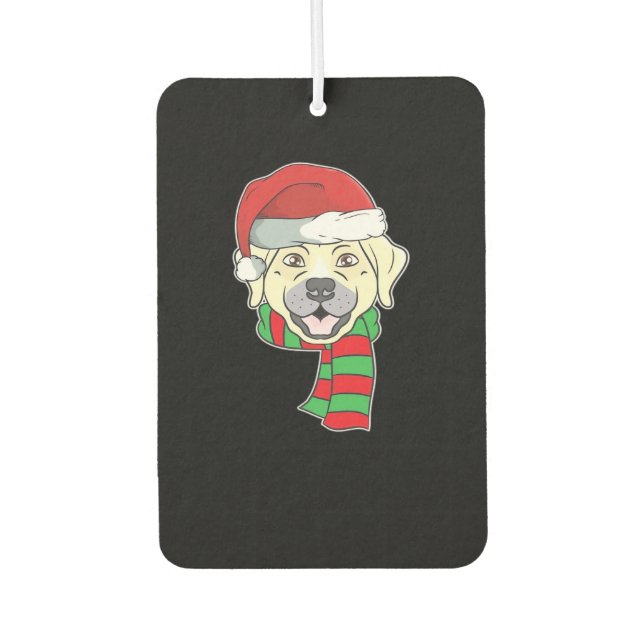 Funny Christmas Dog Xmas Santa Labrador Holiday Gi Car Air Freshener (Front)