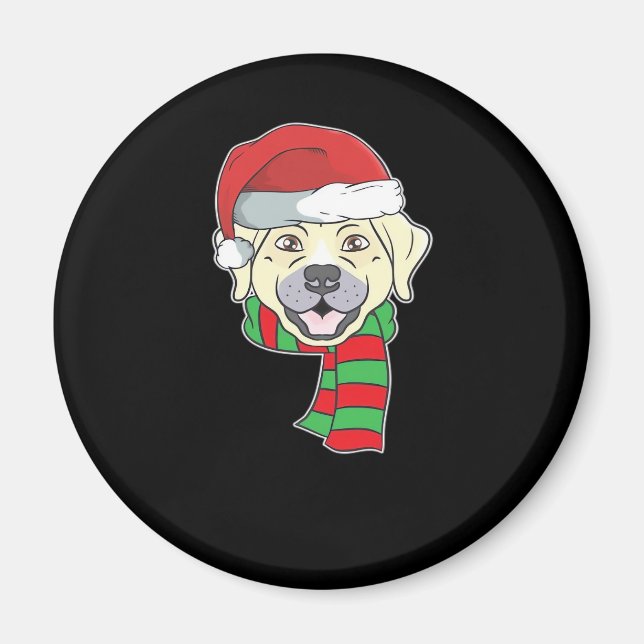 Funny Christmas Dog Xmas Santa Labrador Holiday Gi Magnet (Front)