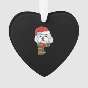 Funny Christmas Dog Xmas Santa Maltese Dog Holiday Ornament