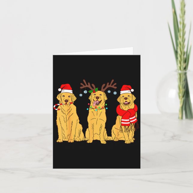 Funny Christmas Dogs Design Dog Christmas Wearing  Card (Front)