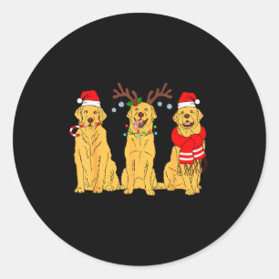 Funny Christmas Dogs Design Dog Christmas Wearing  Classic Round Sticker