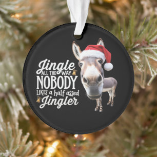 Funny Christmas Donkey Lovers Farm Holiday Animal Ornament